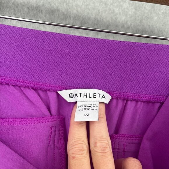 Athleta Brooklyn Heights High Rise Pant Size 22 Jazzy Purple Pull On Travel EUC - Picture 8 of 16